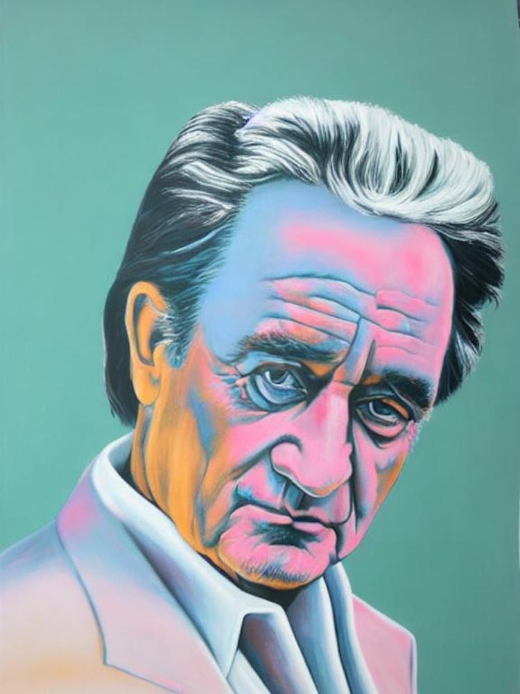 Johnny Cash Colourful Illustration