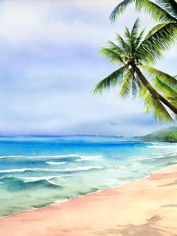 Radisson Beach 2, Bali, Indonesia Watercolour