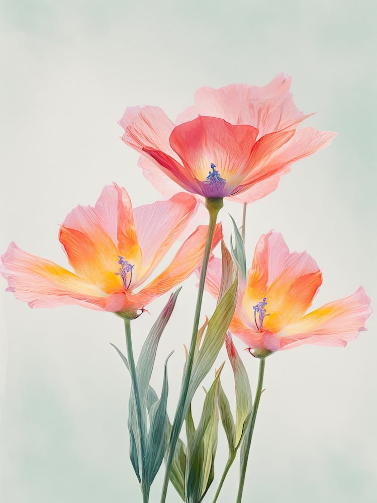 Bird Of Paradise Flowers Acrylic Pastel Colours 2