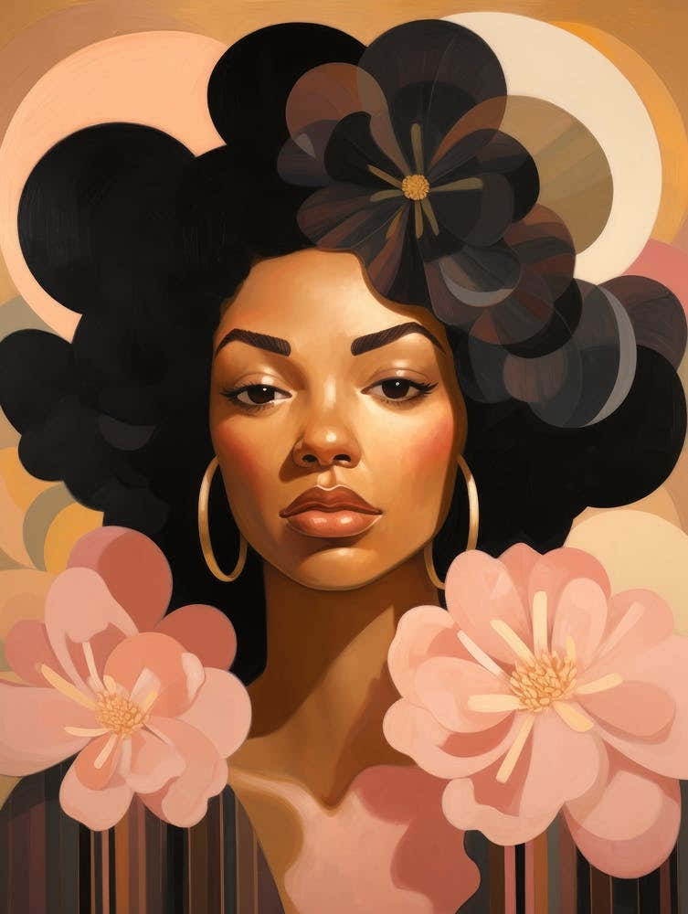 Black Girl With Flowers