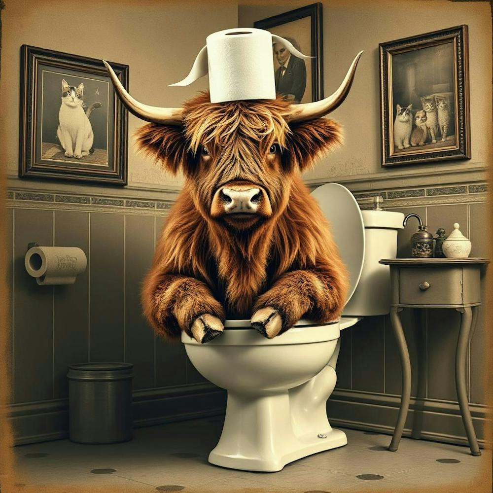 Scotland Cow bathroom