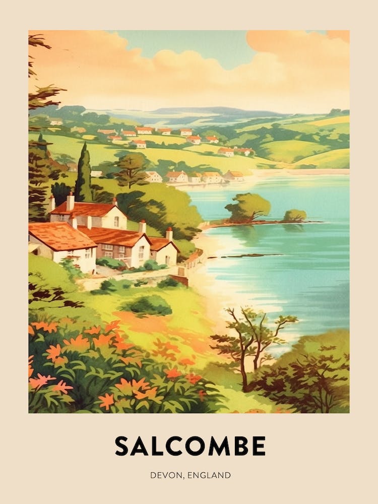 Devon Vintage Travel Poster Salcombe 3