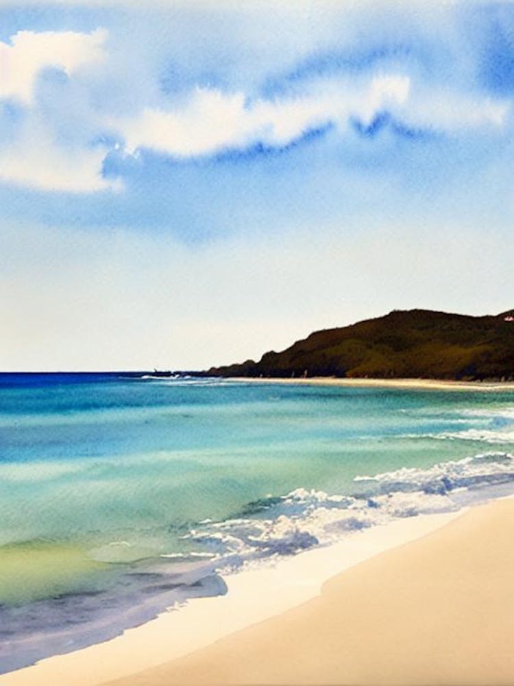 Dicky Beach, Australia Watercolour