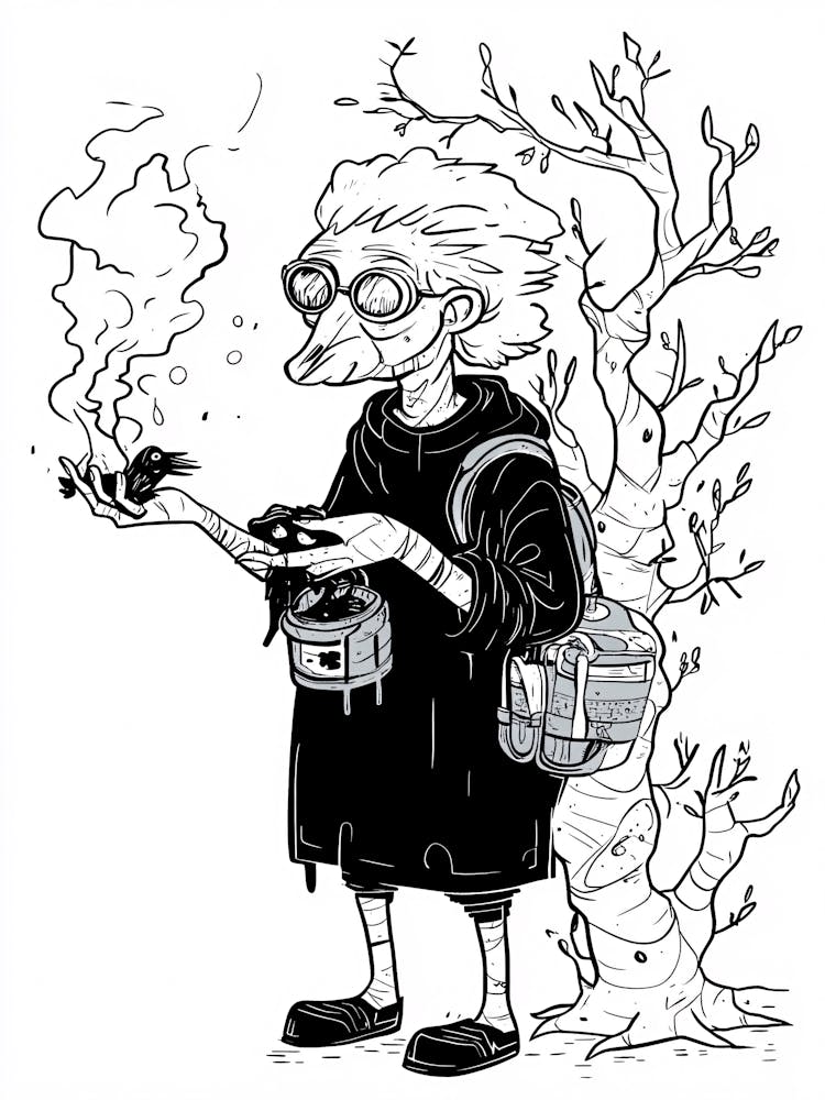 Old Lady Smoking