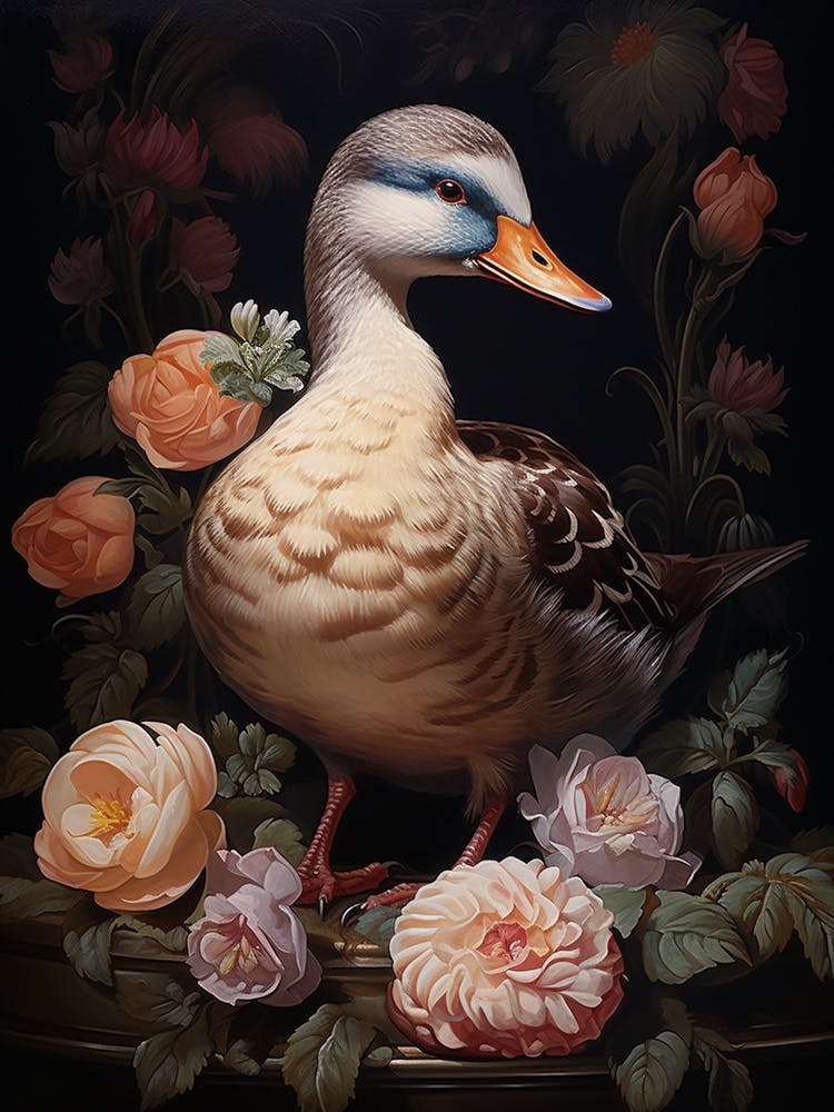 Floral Ornamental Duck