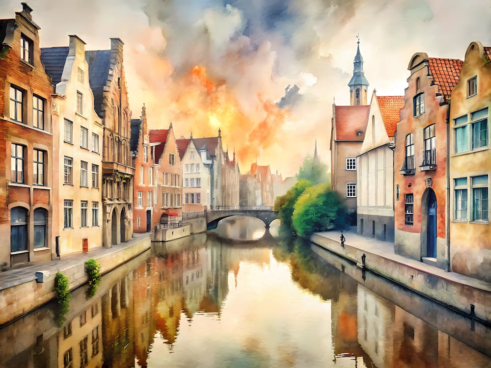 Gent Belgien Eine Vintage Szene