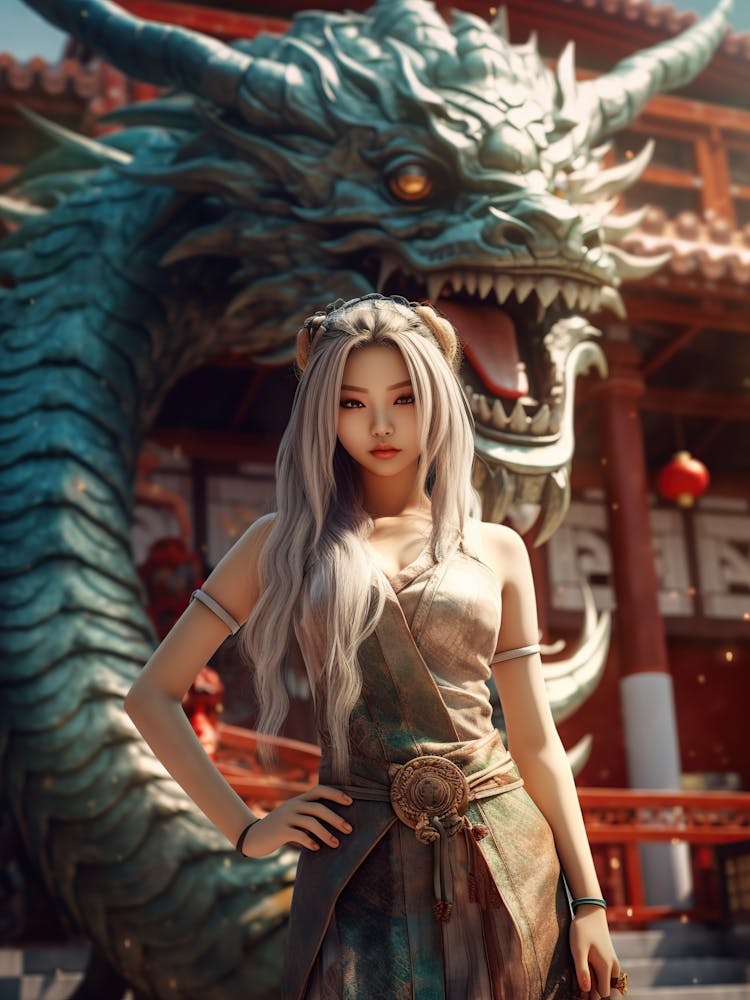 Chinese Girl With Dragon 10