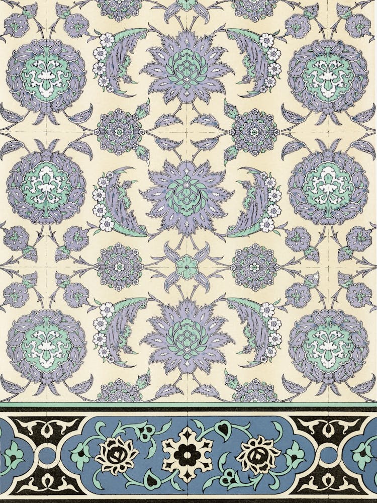 Arabic Art Pattern, Emile Prisses D’Avennes, La Decoration Arabe, Digitally Enhanced Lithograph From Own