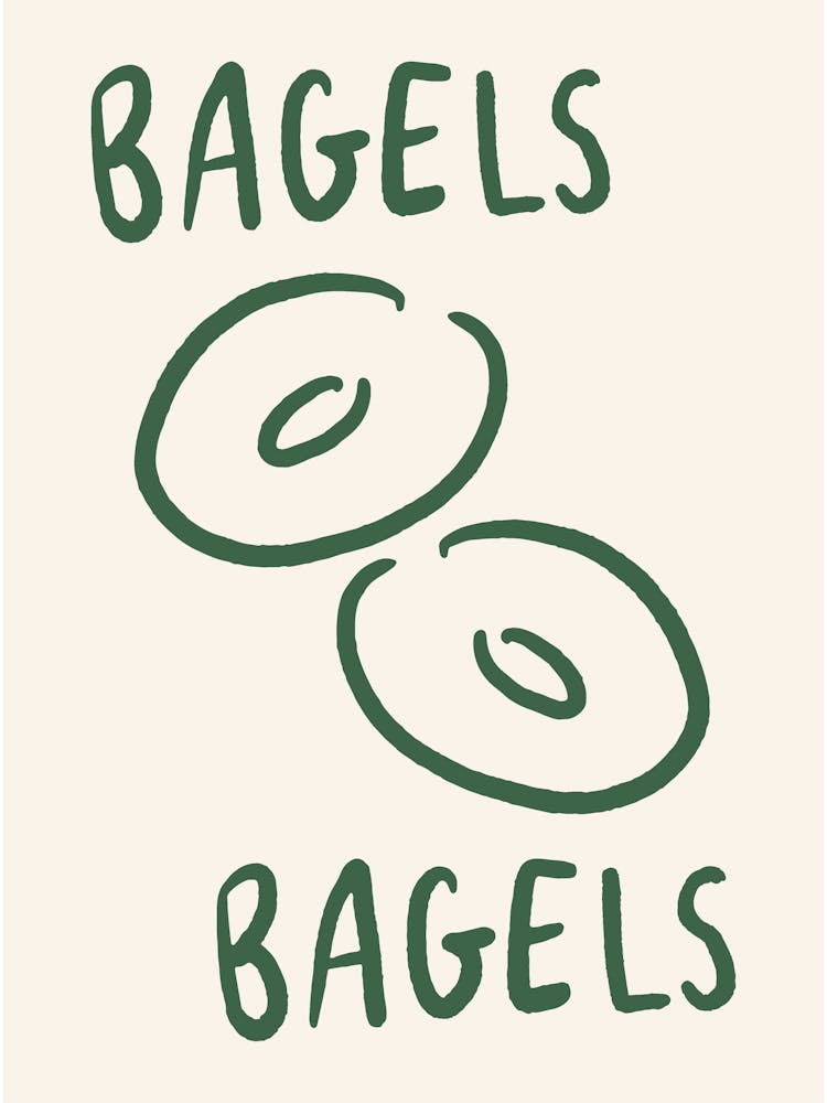 Bagels Bagels cream and green kitchen
