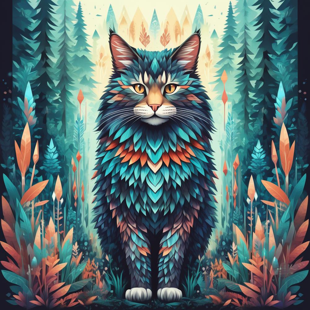Cat In The Forest