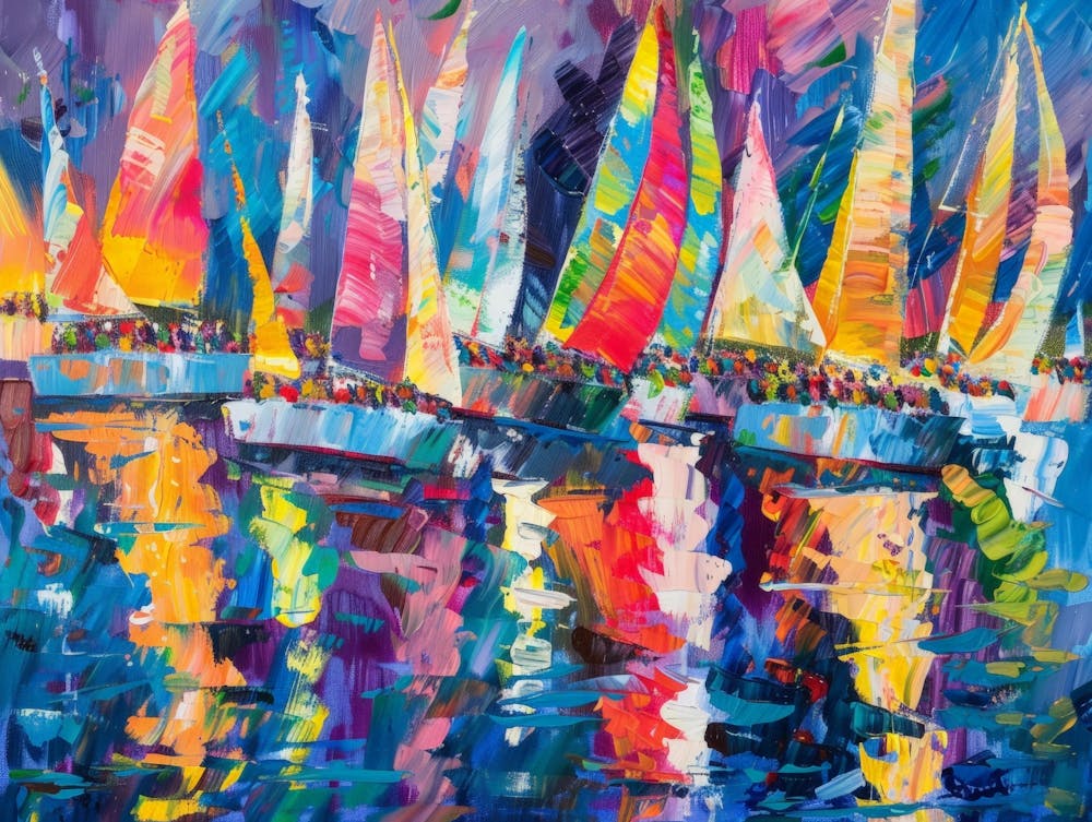 Sailboats At Night 1