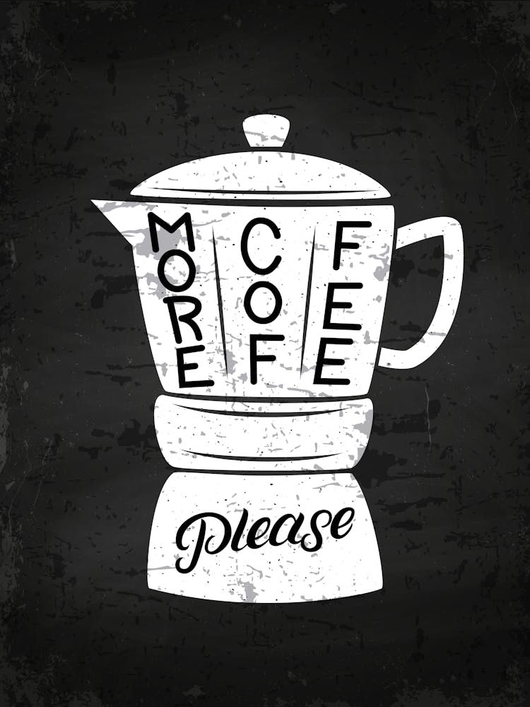 More Coffee Please — coffee print, kitchen art, kitchen wall decor