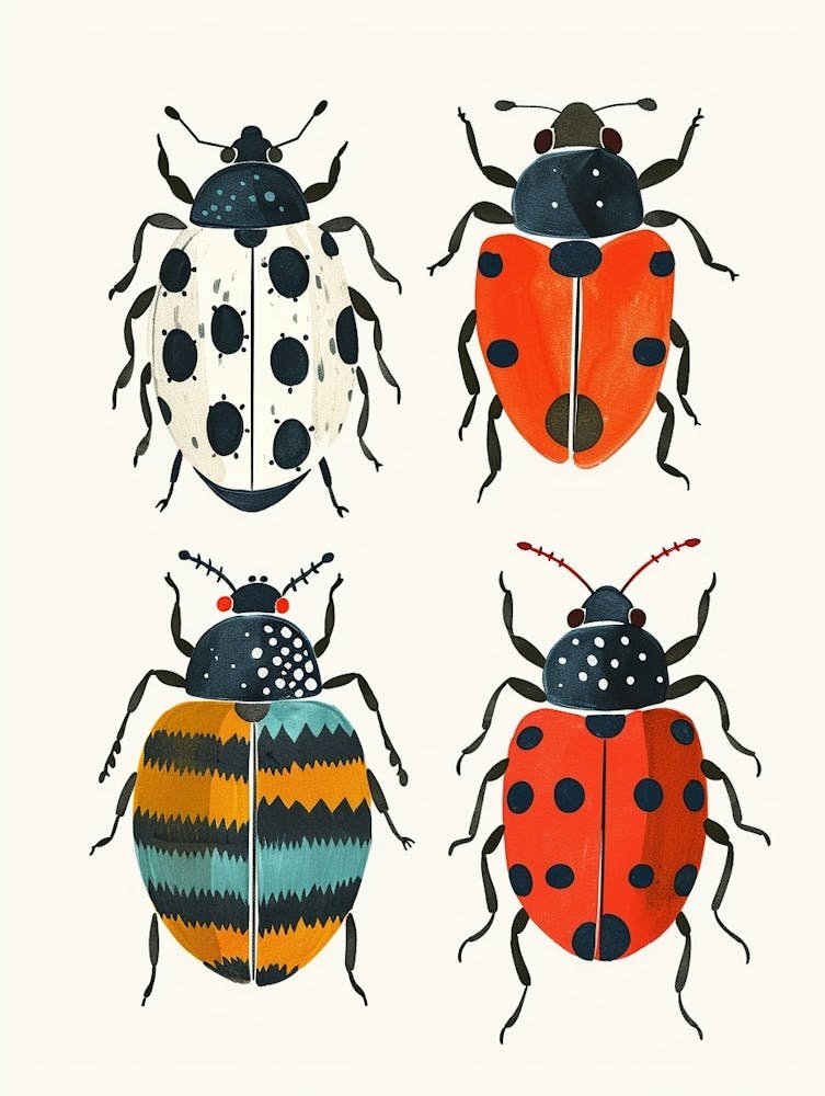 Colourful Insect Illustration Ladybug 25