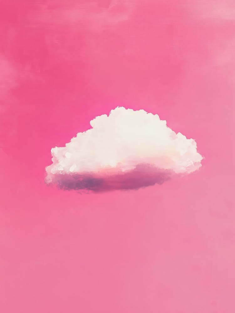 Cloud Wall Art Painting Pink Magenta Sky Print