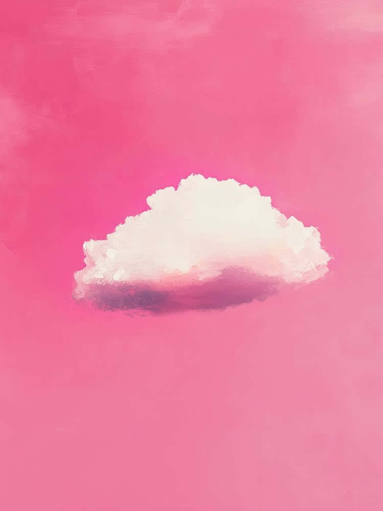Cloud Wall Art Painting Pink Magenta Sky Print
