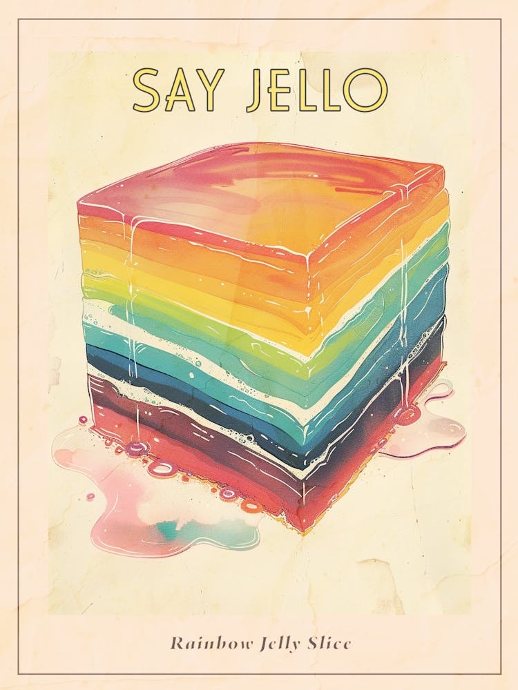 Rainbow Jelly Slice Vintage Advertisement Illustration 2 Poster