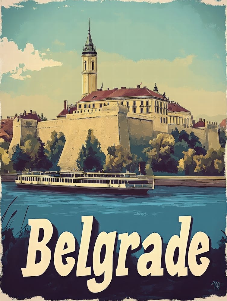 Aihrgdesign A Vintage Travel Poster Of Belgrade 2