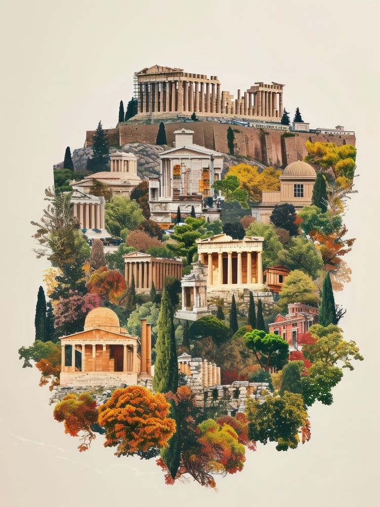 Athènes Style Collage Rétro 4