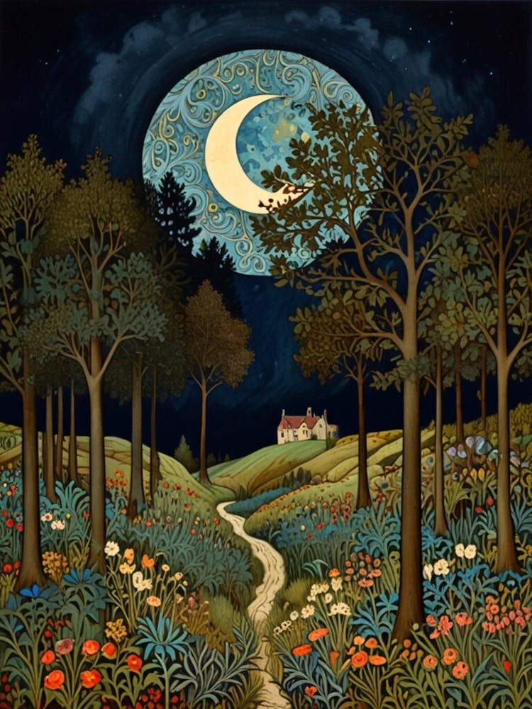 William Morris Moonlight In The Woods 131