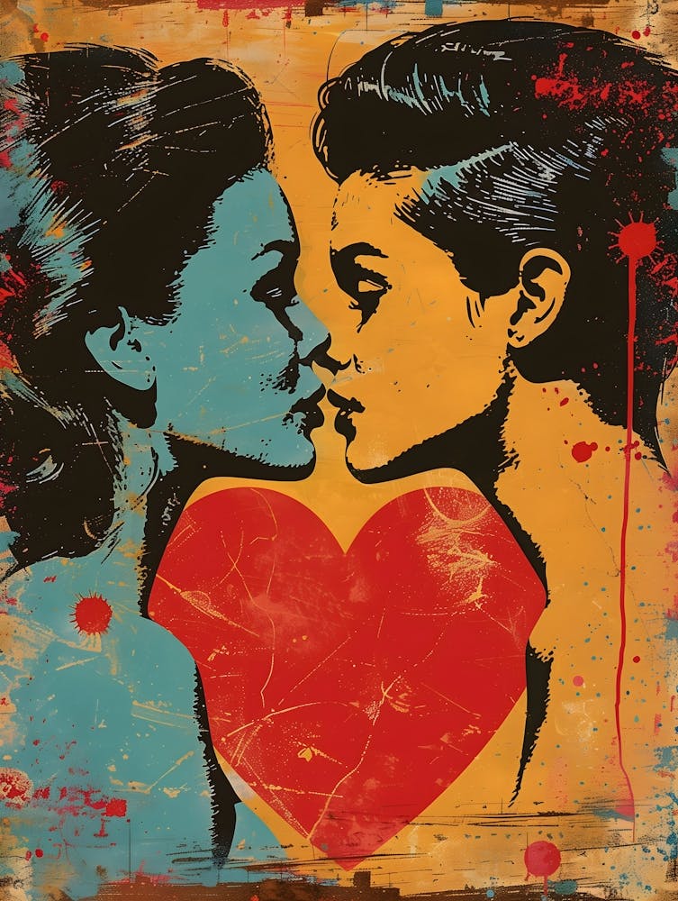 Kissing, Vibrant Pop Art