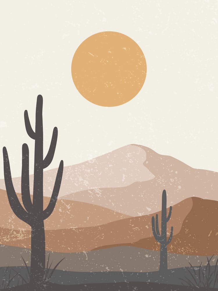 Desert Landscape With Cactus 5