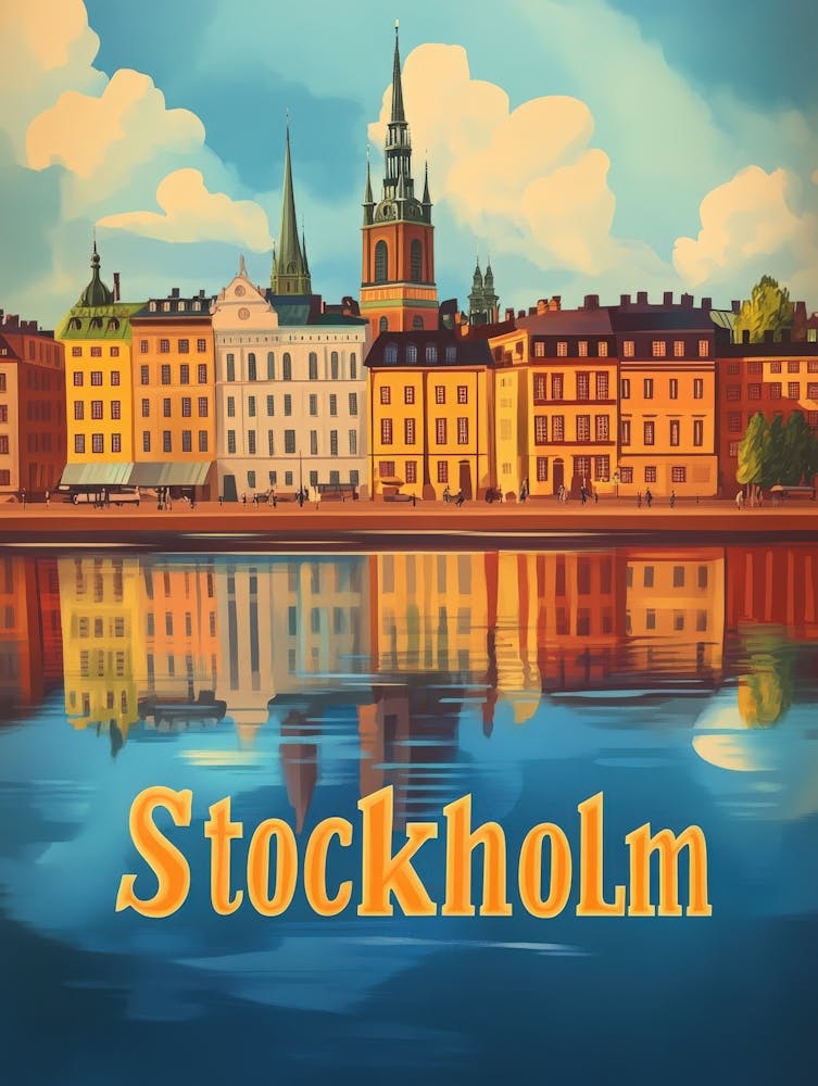 Aihrgdesign A Vintage Travel Poster Of Stockholm 1