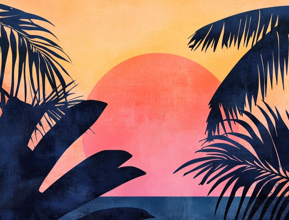 Sunset Palm Trees 4