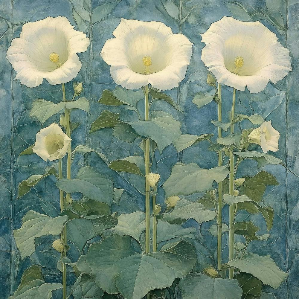 Three White Flowers Art