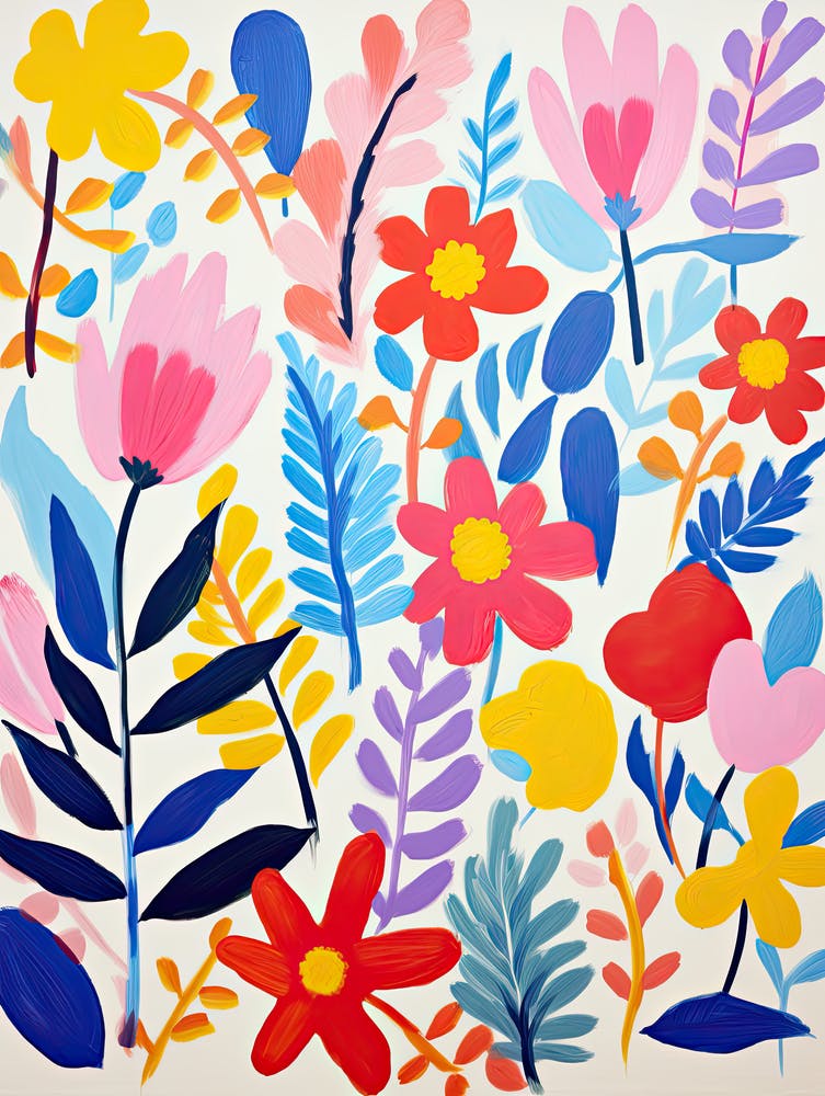 Floral Reverie; Matisse Style Whimsical Palette