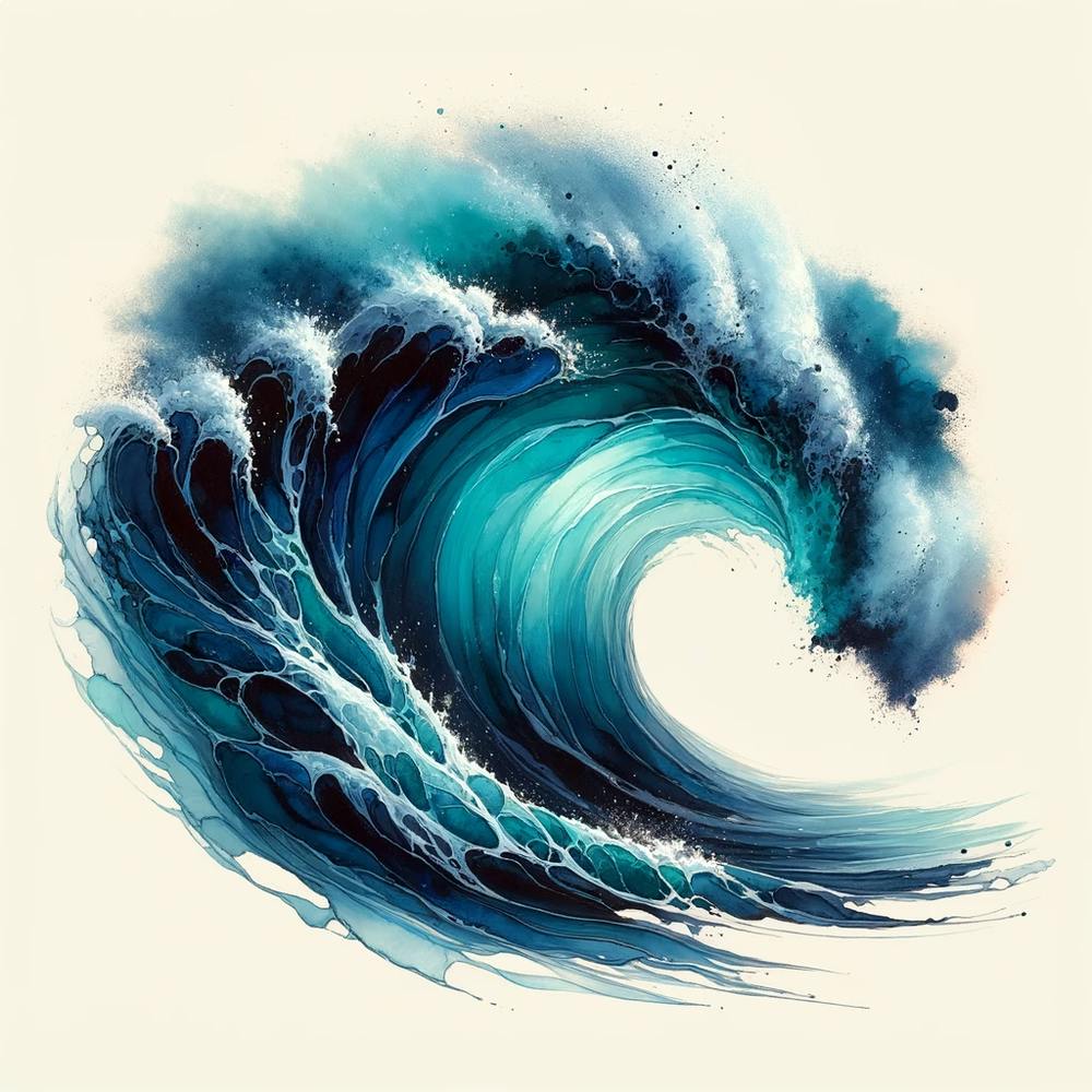 Alcohol Ink Surfs Up Wave