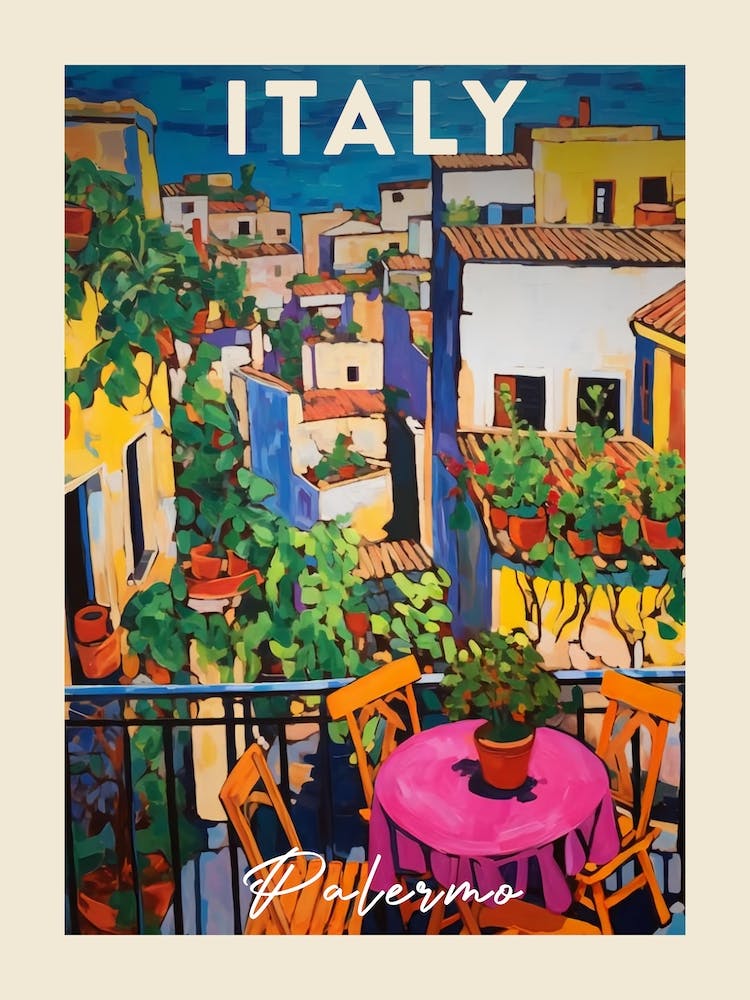Palermo Italy 1 Fauvist Painting Travel Poster
