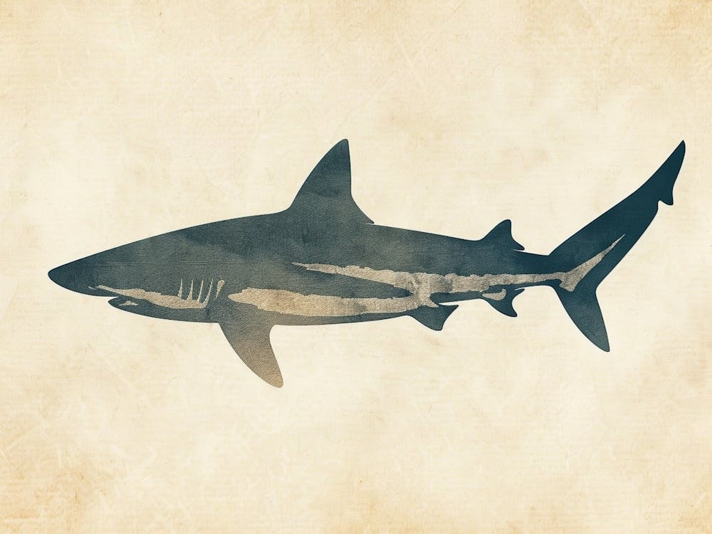 Pelagic Thresher Shark Grey Silhouette 4