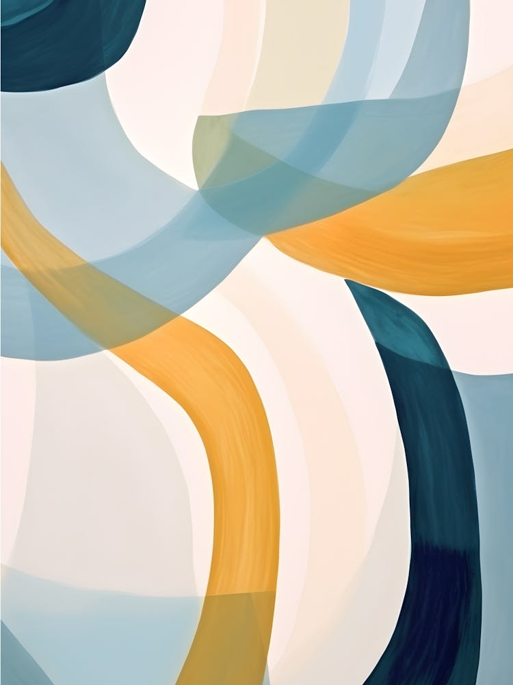 Watercolor Painting Abstract Blue And Yellow Painting