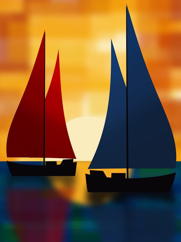 Sailboats at Sunset