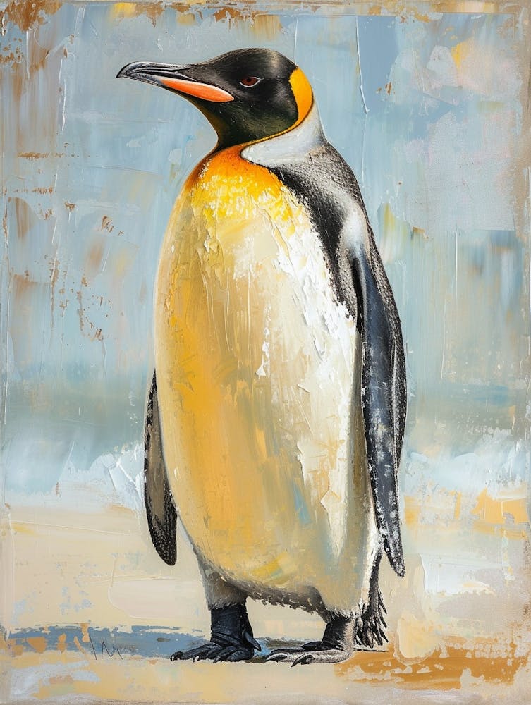 African Penguin King George Island Oil Painting 1