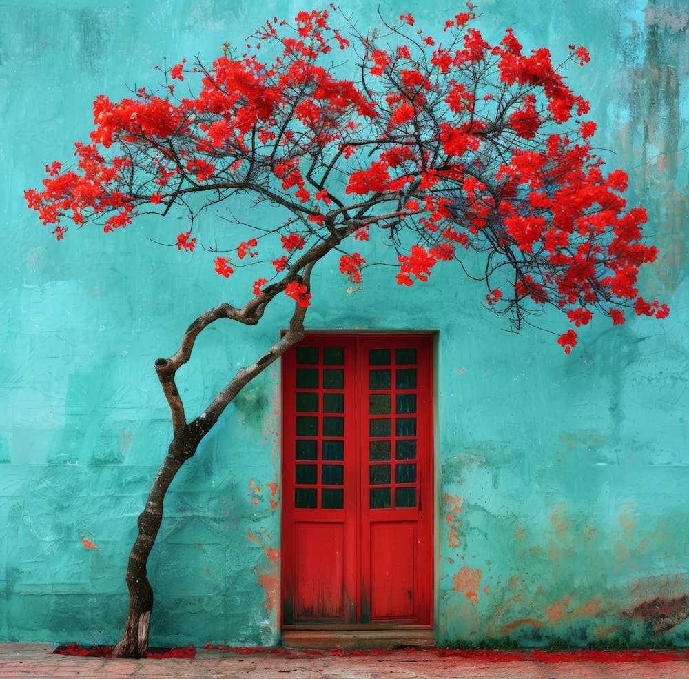 Tree In Front Of Door