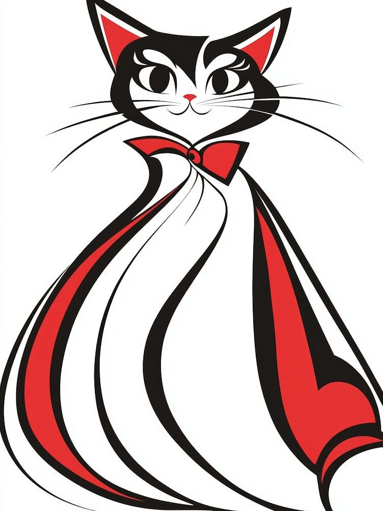 Cat In Red Cape