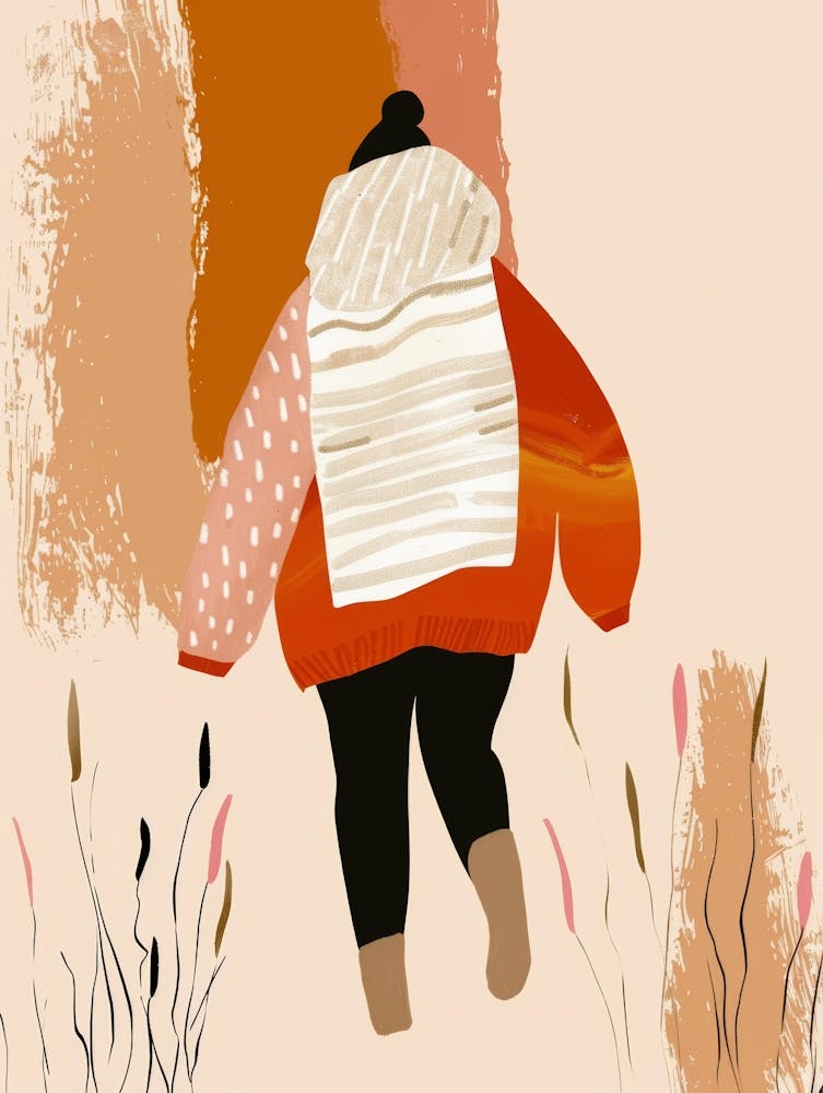 Illustration Of A Woman Walking