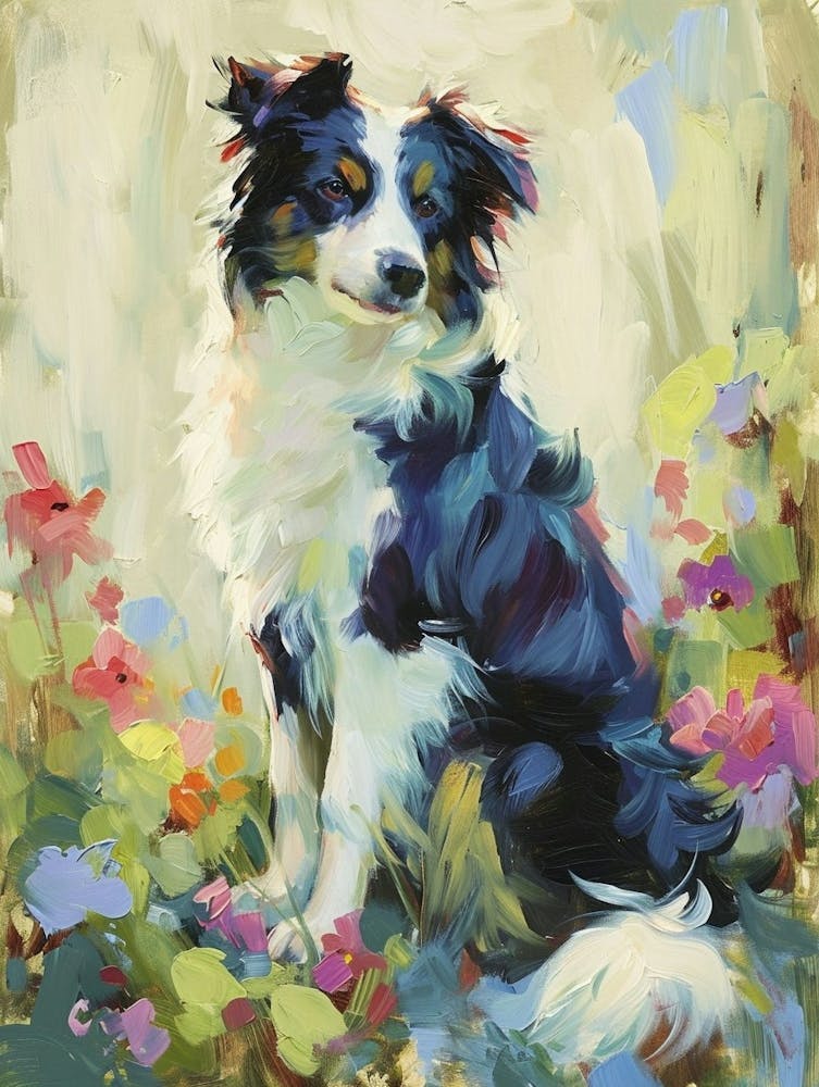 Border Collie Acrylic Painting 2