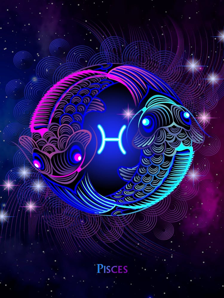 Tierkreiszeichen Fische — Tierkreis Neonzeichen