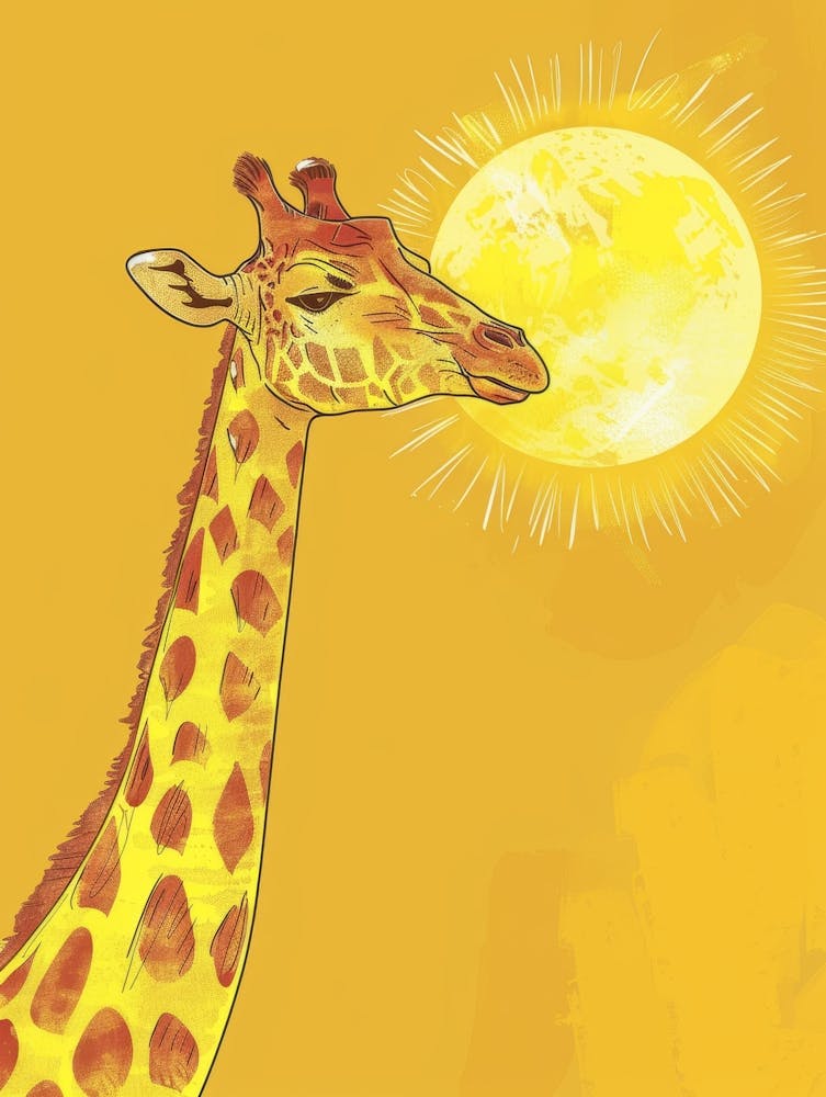 Giraffe In The Sun