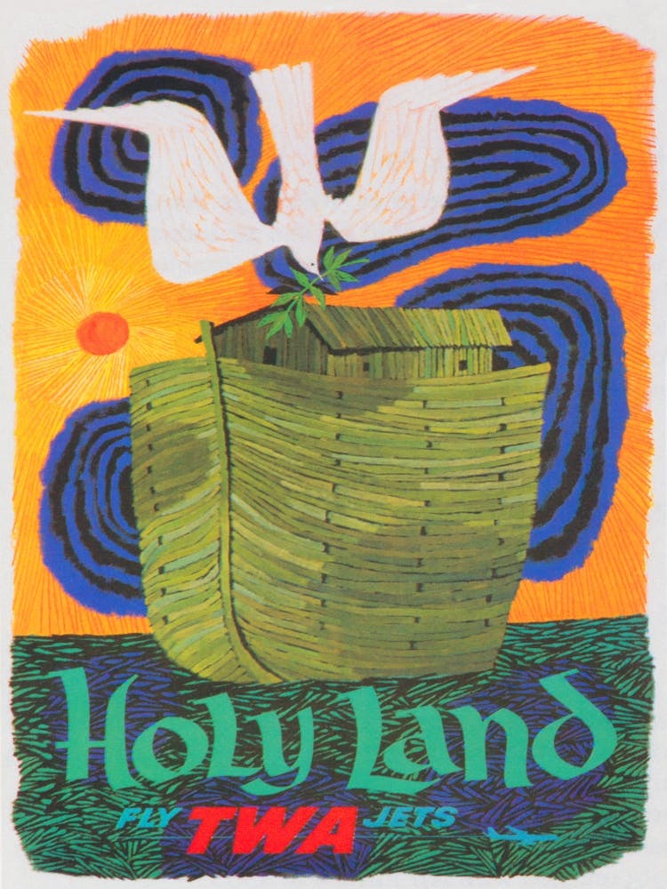 Noah's Ark, Holy Land, Vintage Travel Poster