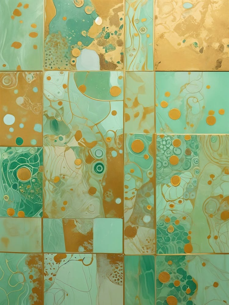 Gold And Green Tiles no4