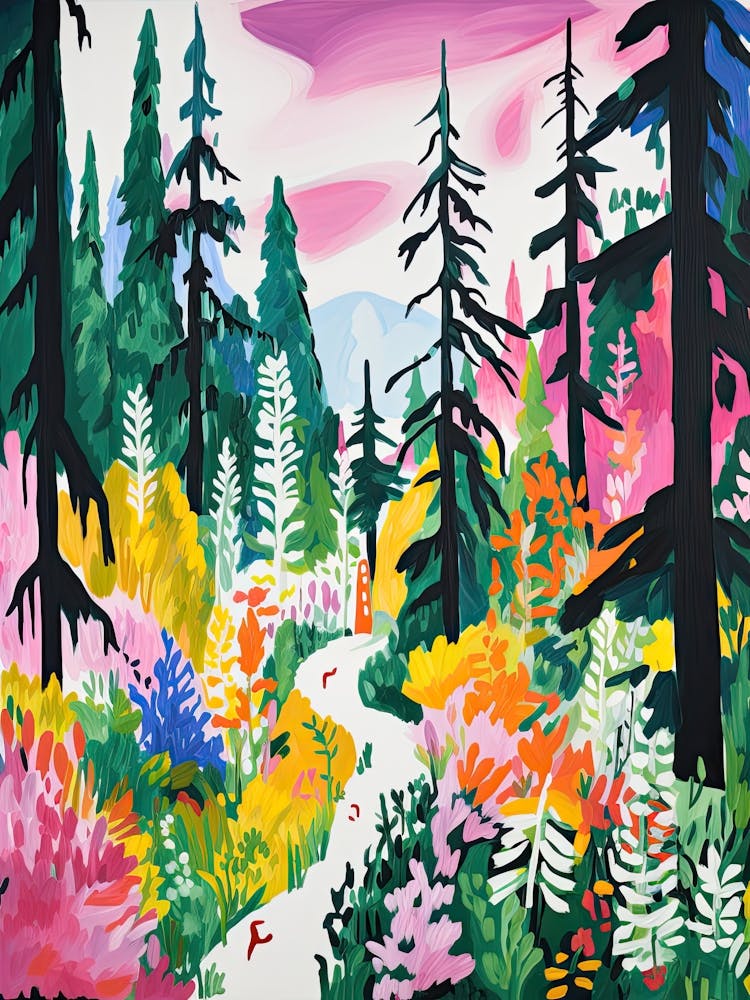 Neige d'hiver Forêt de conifères Illustration 7