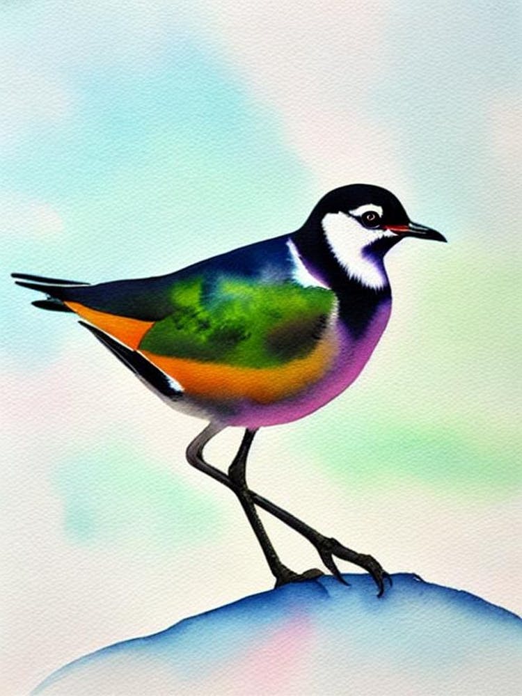 Lapwing Watercolour Bird
