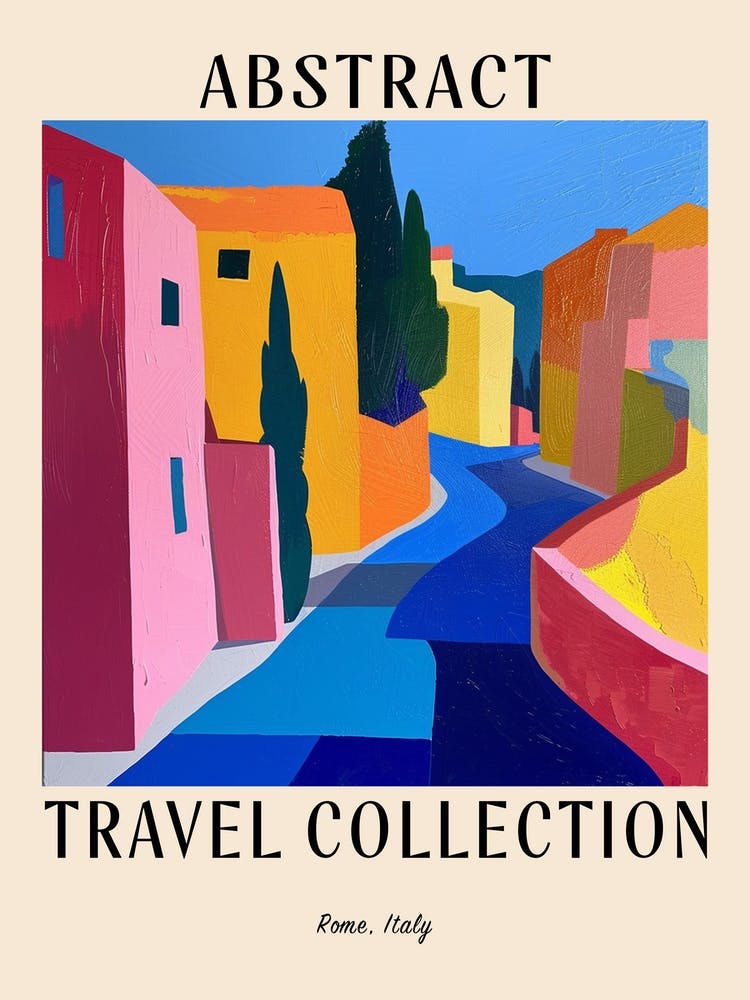 Abstract Travel Collection Poster Rome Italy 4
