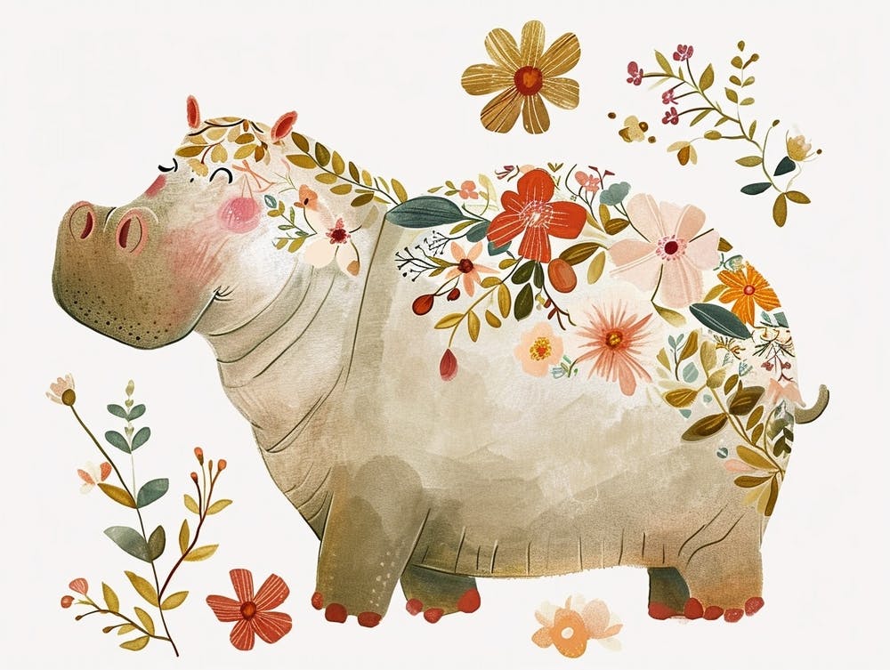 Little Floral Hippopotamus 2