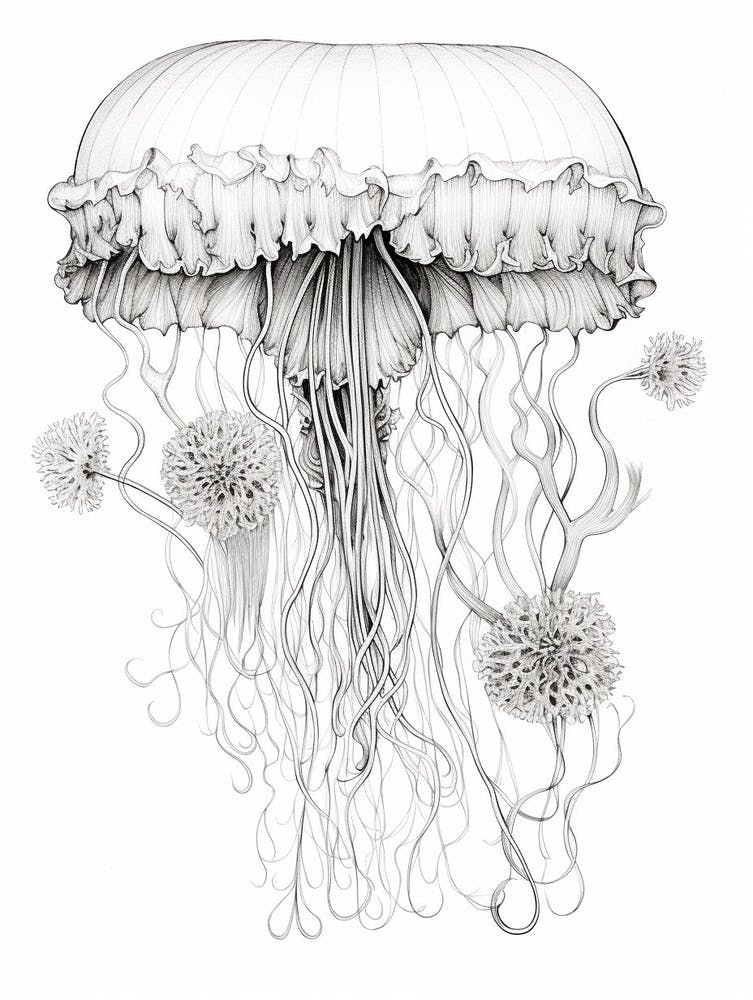 Upside Down Jellyfish Pencil Drawing 7