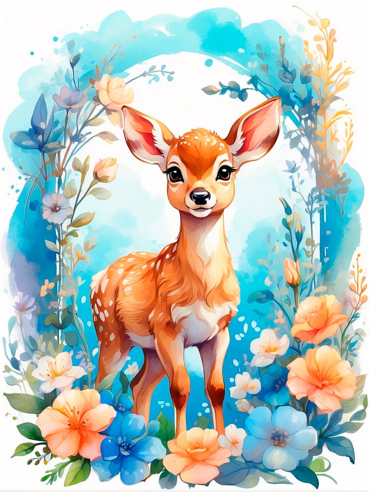Watercolor Fawn
