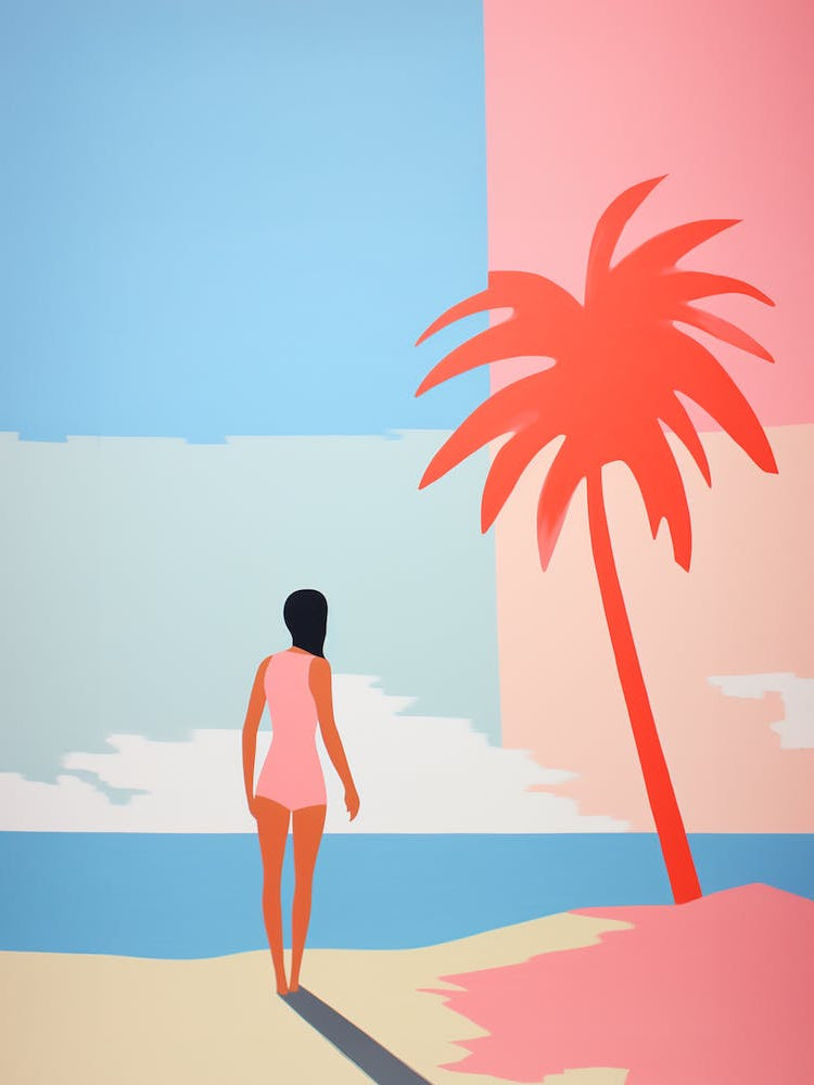 Matisse Inspired Colorful Beach Poster